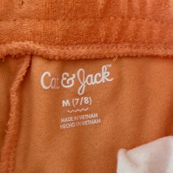 3 of NWT Cat&Jack Stretch Girls Blue Jean Overall, 2 Orange Shotrs, Sz M (7, 8) - Picture 6 of 16